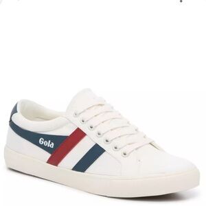 Gola Varsity Sneaker Canvas White with Red and Blue Accents - Size 38